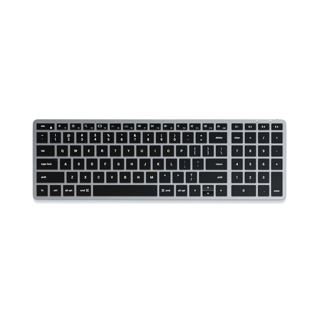 Slim X2 Bluetooth Backlit Keyboard with Multi-Device Sync Adjustable Backlighting and Ultra-Slim Design for MacBook