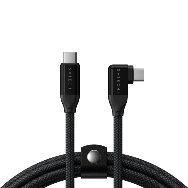 Right-Angle USB-C Cable with 240W Power Delivery and 20Gbps Data Speed for High-Performance Connectivity