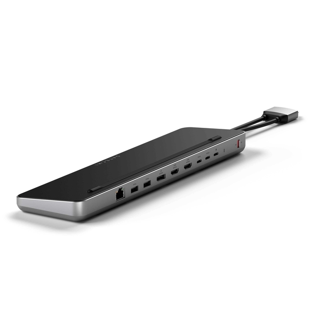 Dual USB-C Docking Station with NVMe SSD Enclosure, Dual Display Support, and 75W Power Delivery