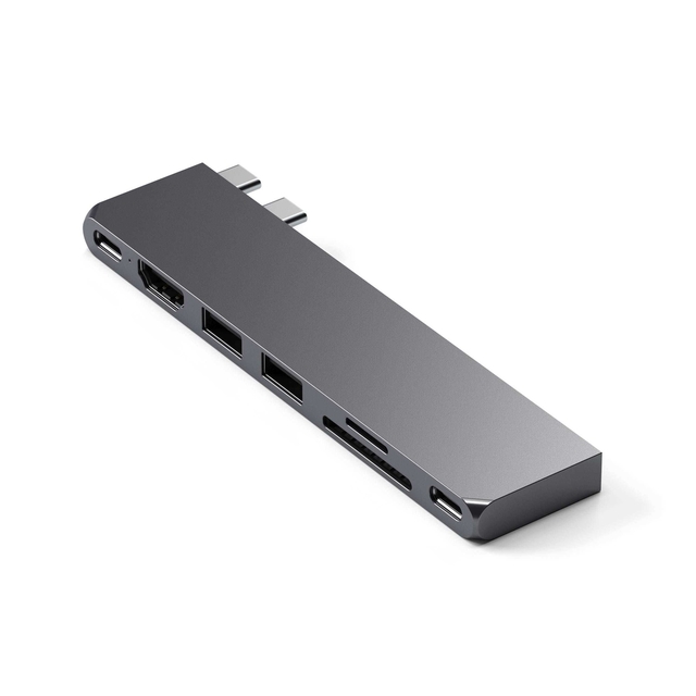Satechi 7-in-1 Pro Hub Slim with 4K HDMI Output 100W USB4 Charging and Compact Design for MacBook