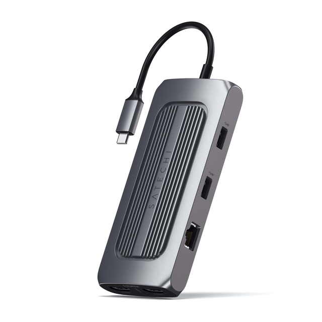 USB-C Multiport Adapter with Dual 4K HDMI Output 100W PD Charging and Gigabit Ethernet