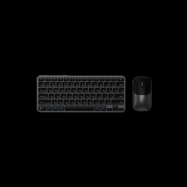 Compact Wireless Keyboard & Mouse Combo with Bluetooth 5.3 and USB-C Receiver for MacBook