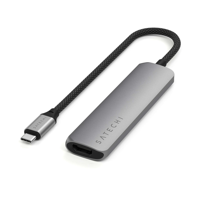 Slim Aluminum USB-C Multiport Adapter with 4K/60Hz HDMI and 100W Power Delivery