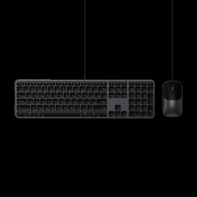 Satechi Slim LX3 Full-size USB-C Wired Keyboard & Mouse Combo with Plug-and-Play Connectivity