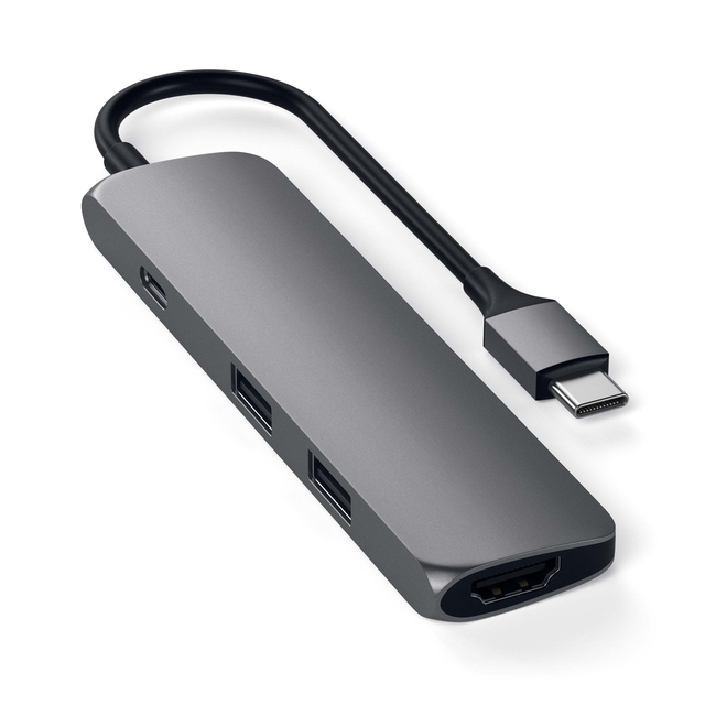 Sleek Aluminum Type-C Adapter with 4K HDMI Output and Multi-Device Connectivity