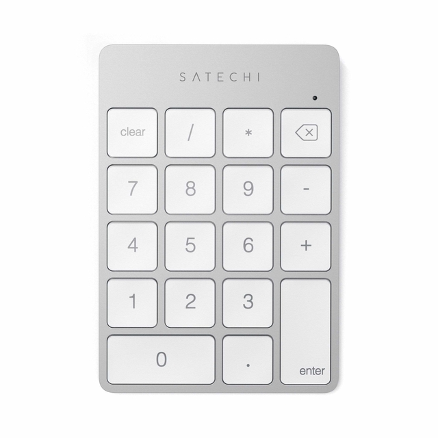 Satechi Aluminum Slim Rechargeable Bluetooth Keypad with Full Numeric Keypad for Enhanced Productivity